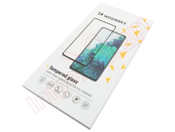 9H tempered glass screen protector with black frame for iPhone 15, in blister